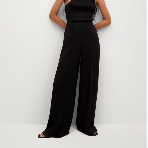 Black Flowy Palazzo Pants - Picture 1 of 6